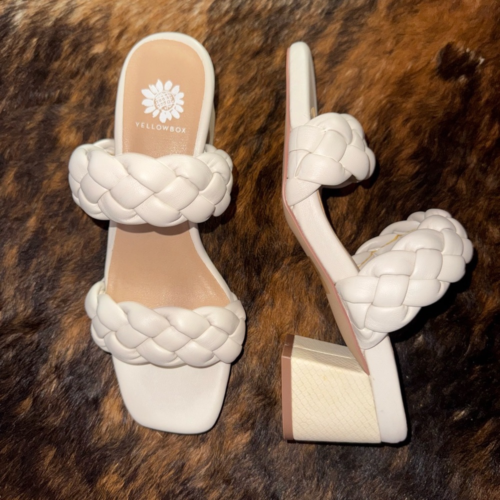 Yellow Box Cream Mules Comfortable Clogs